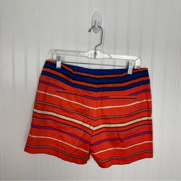 the limited Shorts 6 Women Stripes Multicolor Bright Preppy Casual - Picture 3 of 5